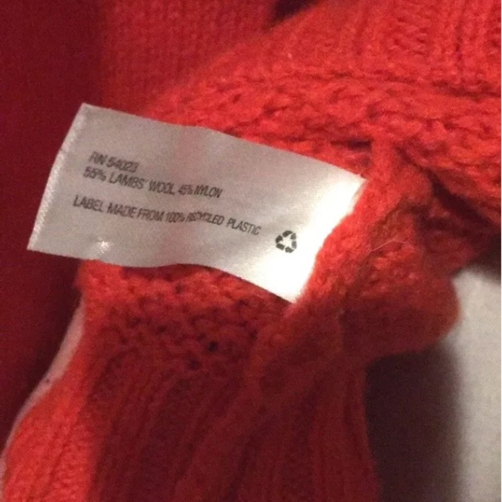 SOLD 🔥GAP Orange Lambs Turtleneck Sweater M - Picture 5 of 5